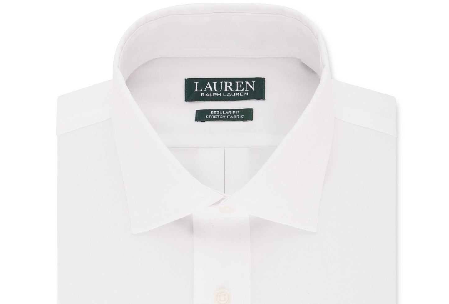 Camisa social Ralph Lauren masculina ultraflex de corte regular, branca, tamanho 17,5 x 32-33