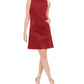 Vestido feminino Donna Ricco de camurça sintética, vermelho escuro, tamanho 6