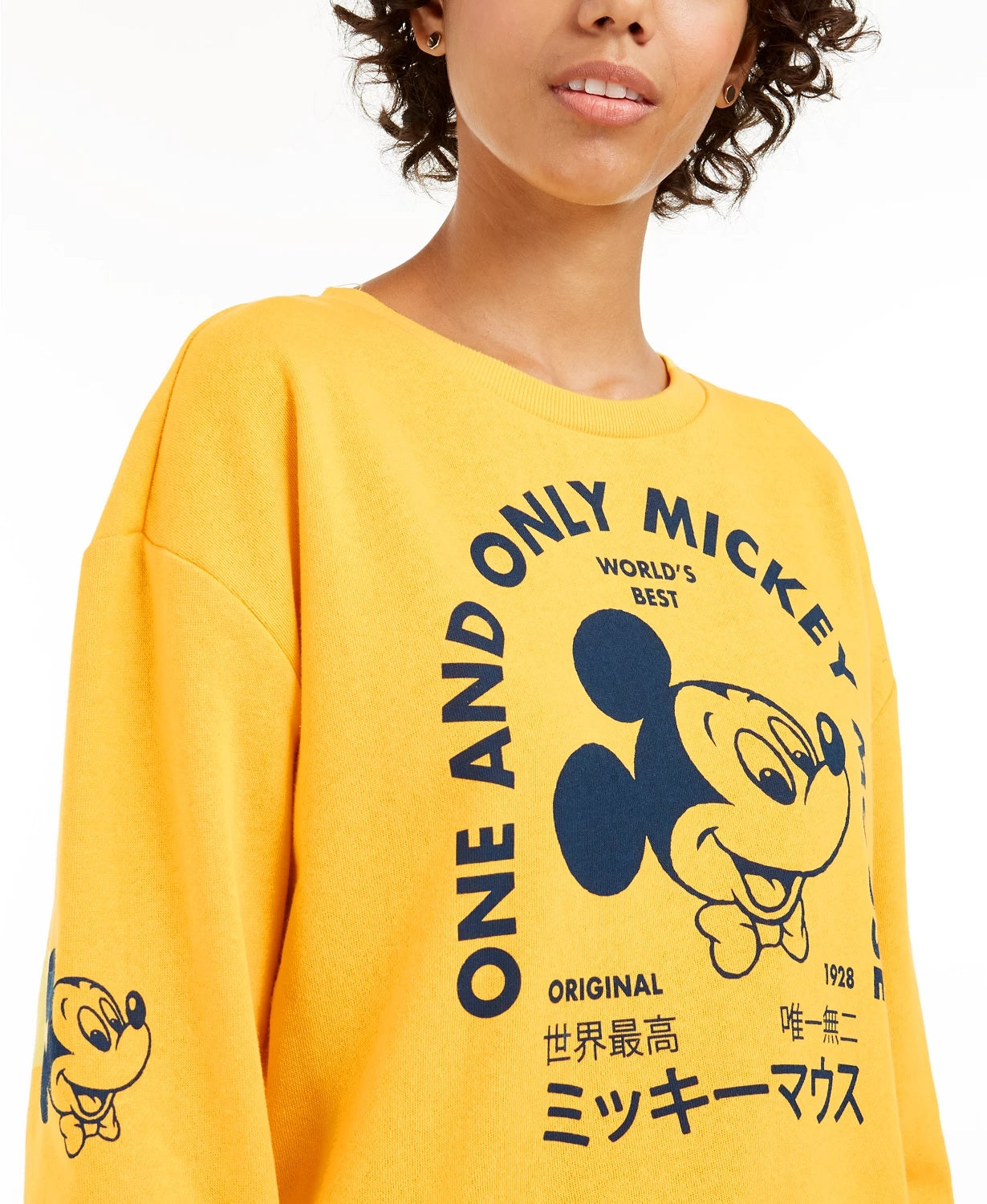 Moletom com estampa do Mickey Mouse da Mad Engine Disney Juniors, tamanho grande e dourado