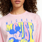 Camiseta estampada de manga comprida Mickey Mouse Tough da Disney Juniors, rosa, tamanho médio