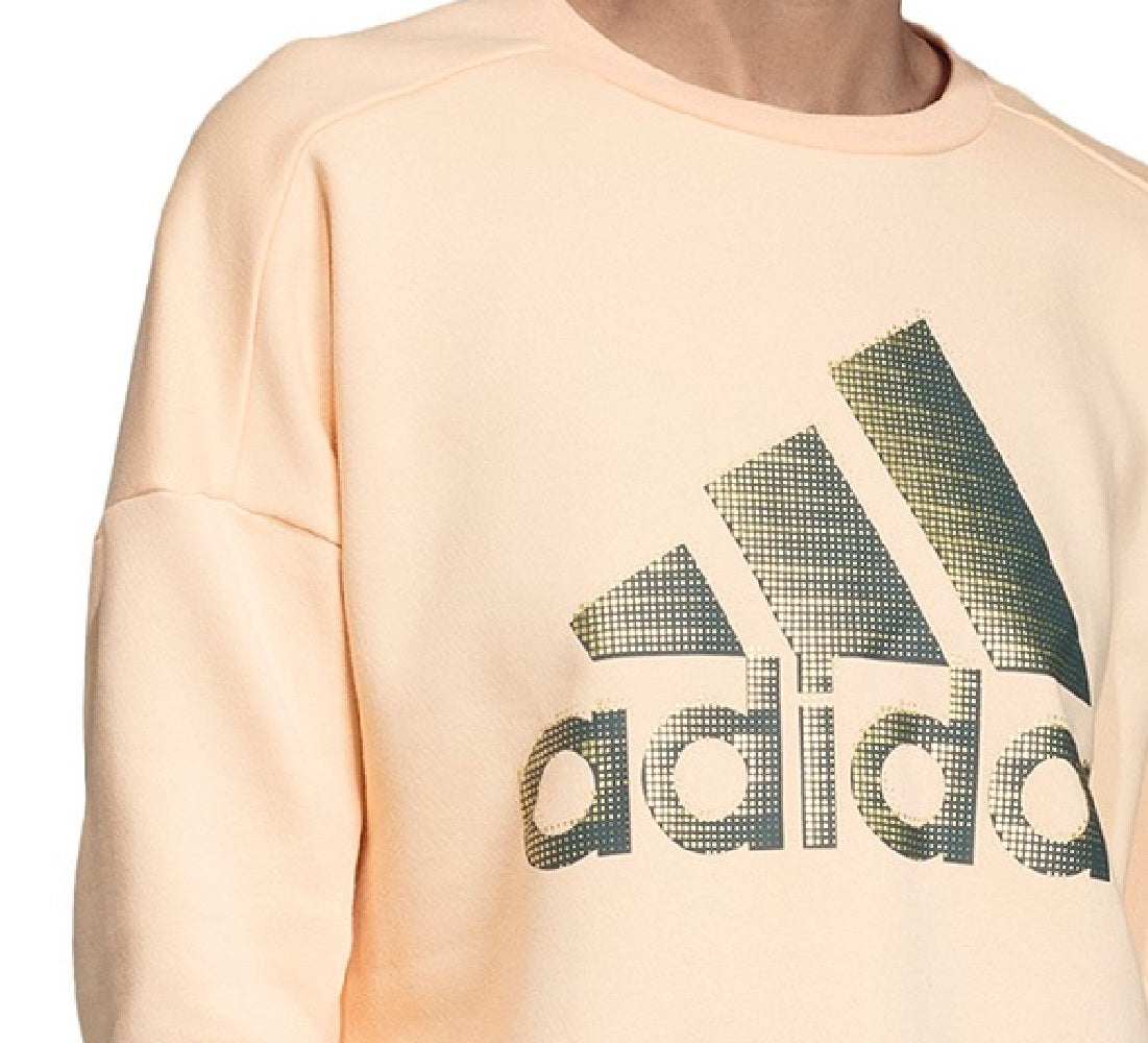 Moletom Adidas Glam-Logo Feminino Laranja Tamanho P