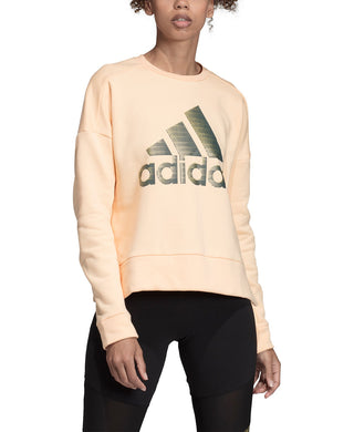 Moletom Adidas Glam-Logo Feminino Laranja Tamanho P
