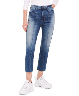Calça jeans feminina Avery de cintura alta com detalhe de costura azul Sts Blue, tamanho 27