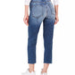 Calça jeans feminina Avery de cintura alta com detalhe de costura azul Sts Blue, tamanho 27