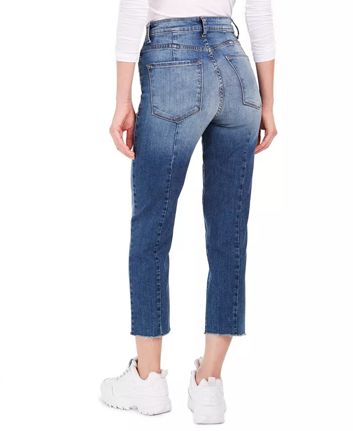 Calça jeans feminina Avery de cintura alta com detalhe de costura azul Sts Blue, tamanho 27