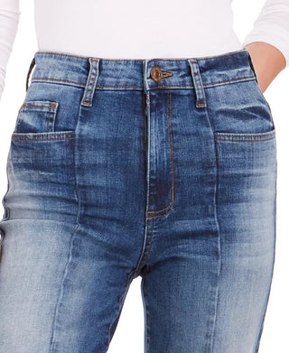 Calça jeans feminina Avery de cintura alta com detalhe de costura azul Sts Blue, tamanho 27