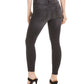 Calça jeans skinny feminina STS Blue Brie de cintura alta e bainha crua, preta, tamanho 29