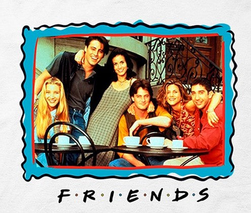 Camiseta masculina com estampa Friends Frame, branca, tamanho XXG