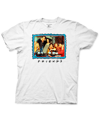 Camiseta masculina com estampa Friends Frame, branca, tamanho X-G