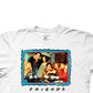 Camiseta masculina com estampa Friends Frame, branca, tamanho X-G
