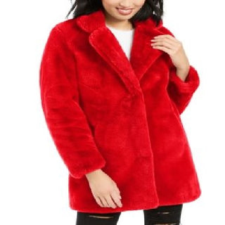 Casaco de pele sintética feminino Apparis Eloise vermelho tamanho 2 extra grande