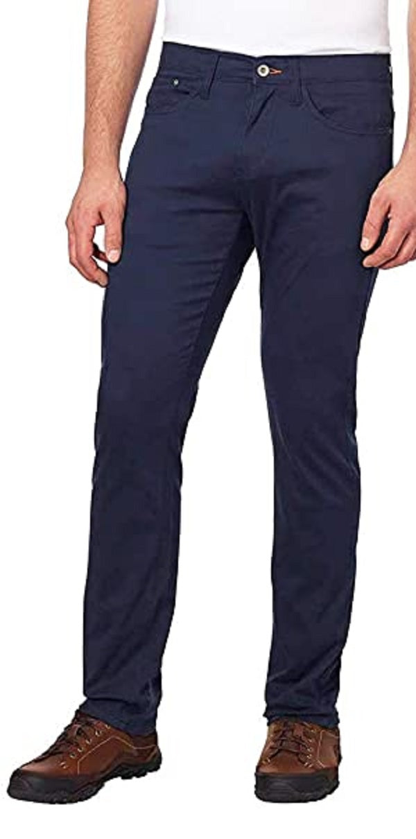 Calças de sarja elástica vintage masculinas à prova de intempéries, tamanho azul-marinho, 36-30