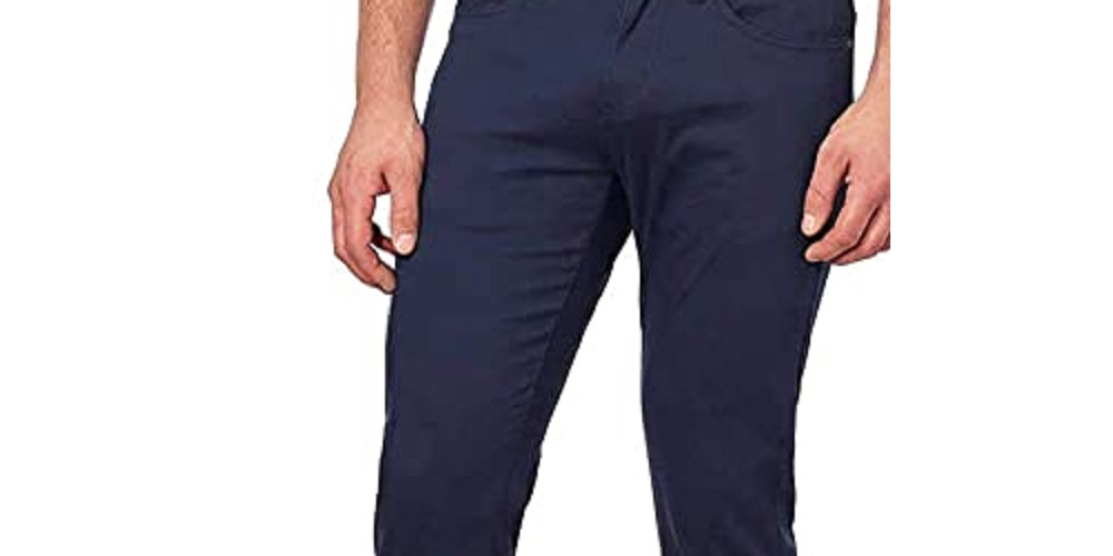 Calças de sarja elástica vintage masculinas à prova de intempéries, tamanho azul-marinho, 36-30