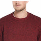 Suéter masculino de malha sólida à prova de intempéries, tamanho extra grande, vermelho