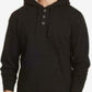 Moletom com capuz Henley texturizado vintage masculino à prova de intempéries, preto, tamanho pequeno