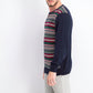 Suéter masculino Fair Isle à prova de intempéries, azul-marinho, tamanho 2, extra grande
