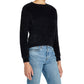 Suéter vintage feminino à prova de intempéries com cílios, preto, tamanho grande