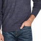 Suéter listrado masculino vintage à prova de intempéries, toque suave, azul, tamanho GG