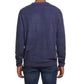 Suéter listrado masculino vintage à prova de intempéries, toque suave, azul, tamanho 3, extra grande