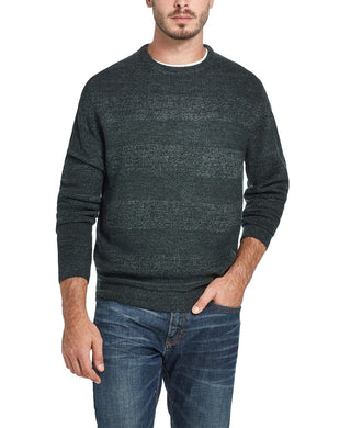 Suéter masculino com gola redonda listrada e toque suave, à prova de intempéries, verde, tamanho 3 extra grande