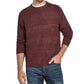 Suéter masculino à prova de intempéries com listras de toque suave e gola redonda, vinho, tamanho 3 extra grande