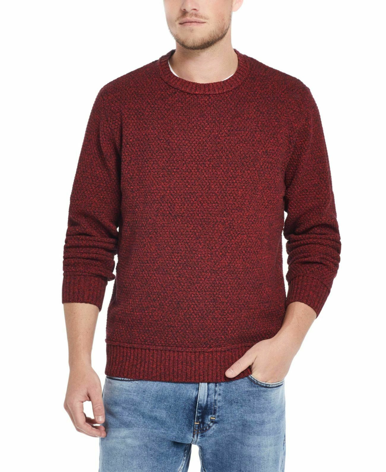 Suéter masculino vintage à prova de intempéries com ponto de malha sólida rosa tamanho XXX-grande