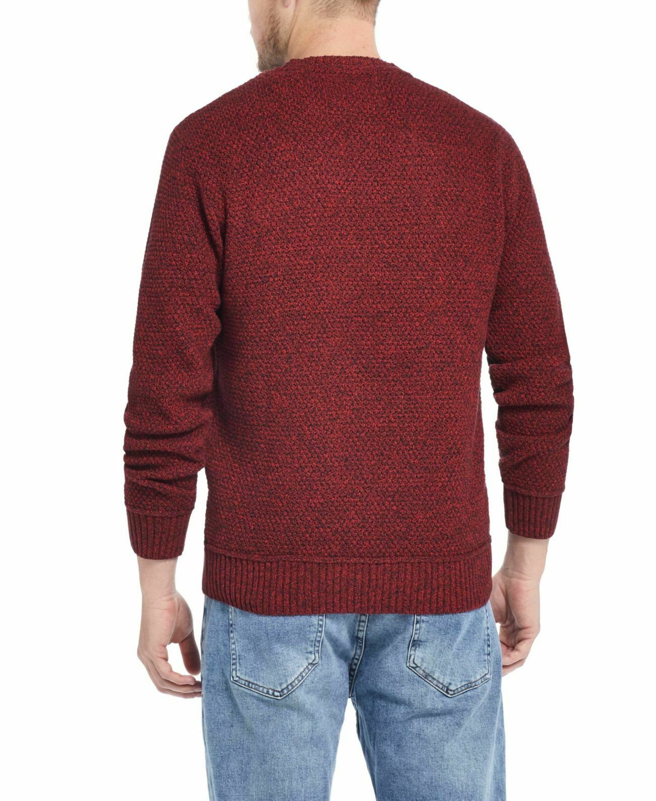 Suéter masculino vintage à prova de intempéries com ponto de malha sólida rosa tamanho XXX-grande