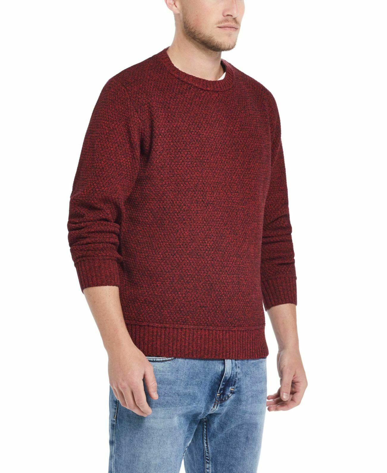 Suéter masculino vintage à prova de intempéries com ponto de malha sólida rosa tamanho XXX-grande