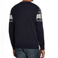 Suéter masculino vintage à prova de intempéries com estampa de floco de neve, azul marinho, tamanho XX-G