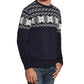 Suéter masculino vintage à prova de intempéries com estampa de floco de neve, azul marinho, tamanho XX-G