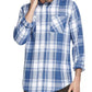 Camisa xadrez masculina vintage índigo azul à prova de intempéries tamanho XXG