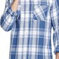 Camisa xadrez masculina vintage índigo azul à prova de intempéries tamanho XXG