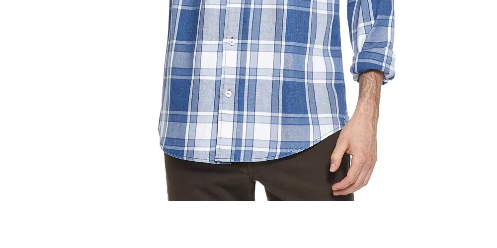 Camisa xadrez masculina vintage índigo azul à prova de intempéries tamanho XXG