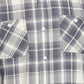 Camisa xadrez masculina vintage índigo azul à prova de intempéries, cinza, tamanho médio