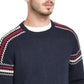 Suéter de esqui vintage masculino à prova de intempéries azul-marinho