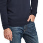 Suéter de esqui vintage masculino à prova de intempéries azul-marinho