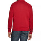 Suéter masculino xadrez Buffalo com zíper de um quarto, vintage e à prova de intempéries, vermelho, tamanho grande