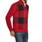 Suéter masculino xadrez Buffalo com zíper de um quarto, vintage e à prova de intempéries, vermelho, tamanho grande