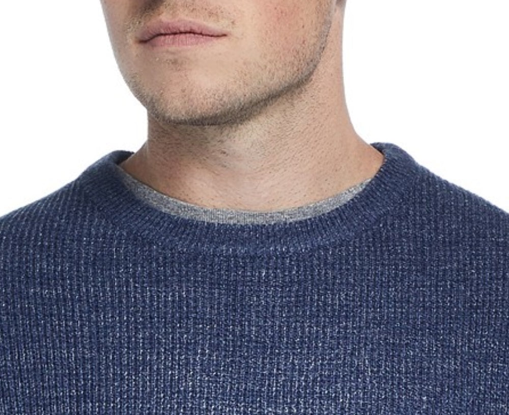 Suéter masculino de malha waffle à prova de intempéries, tamanho 2, extra grande, demim mesclado