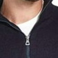 Suéter masculino vintage à prova de intempéries com zíper de um quarto e toque suave, azul-marinho, tamanho grande