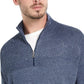 Suéter masculino vintage à prova de intempéries com zíper de um quarto e toque suave, azul, tamanho pequeno