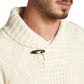 Suéter masculino à prova de intempéries estilo pescador com gola xale e tamanho pequeno