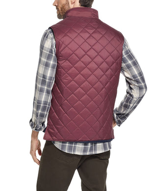 Colete acolchoado masculino à prova de intempéries com estampa de diamante, tamanho 3, vinho, extra grande