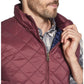 Colete acolchoado masculino à prova de intempéries com estampa de diamante, tamanho 3, vinho, extra grande