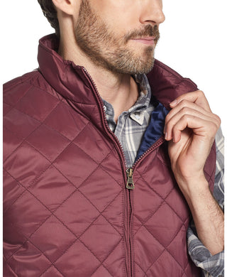 Colete acolchoado masculino à prova de intempéries com estampa de diamante, tamanho 3, vinho, extra grande
