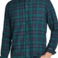 Camisa xadrez masculina de flanela antiga escovada vintage à prova de intempéries, preta, tamanho médio