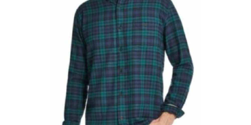 Camisa xadrez masculina de flanela antiga escovada vintage à prova de intempéries, preta, tamanho médio