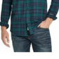 Camisa xadrez masculina de flanela antiga escovada vintage à prova de intempéries, preta, tamanho médio