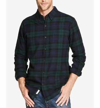 Camisa de flanela xadrez antiga masculina à prova de intempéries, verde, tamanho 3 extra grande