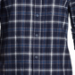 Camisa de flanela escovada vintage masculina à prova de intempéries, tamanho pequeno, azul marinho